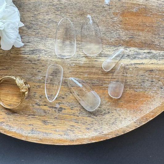 Pre-Shaped Almond Soft Gel Nail Tips – Pre-etched Clear Nail Extensions