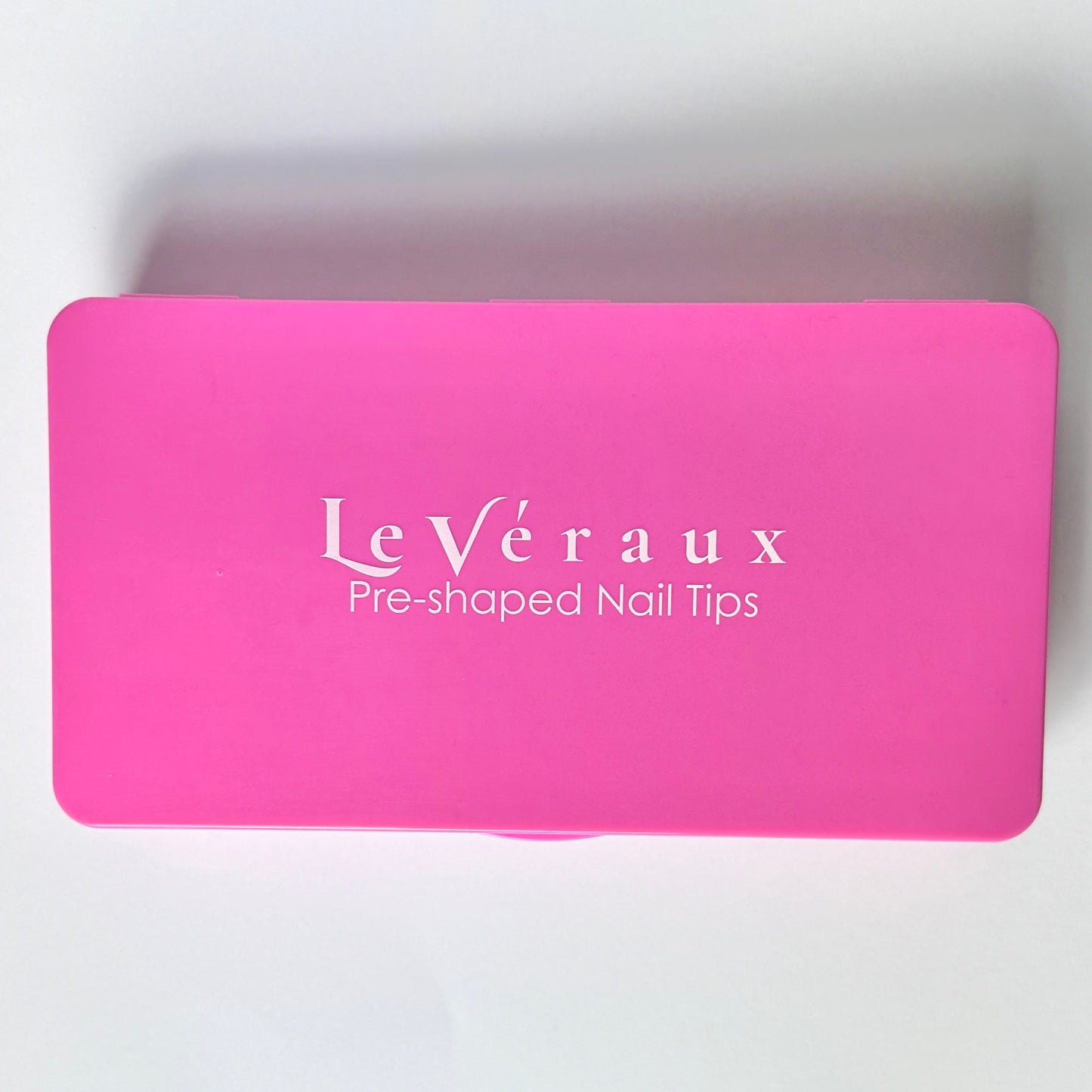 A set of 100 Pre-Shaped Natural Soft Gel Nail Tips in various shapes, including coffin, almond, square, stiletto, ballerina, and oval. Lightweight, durable, and designed for use with LeVeraux Base Liquid for a seamless, salon-quality finish.