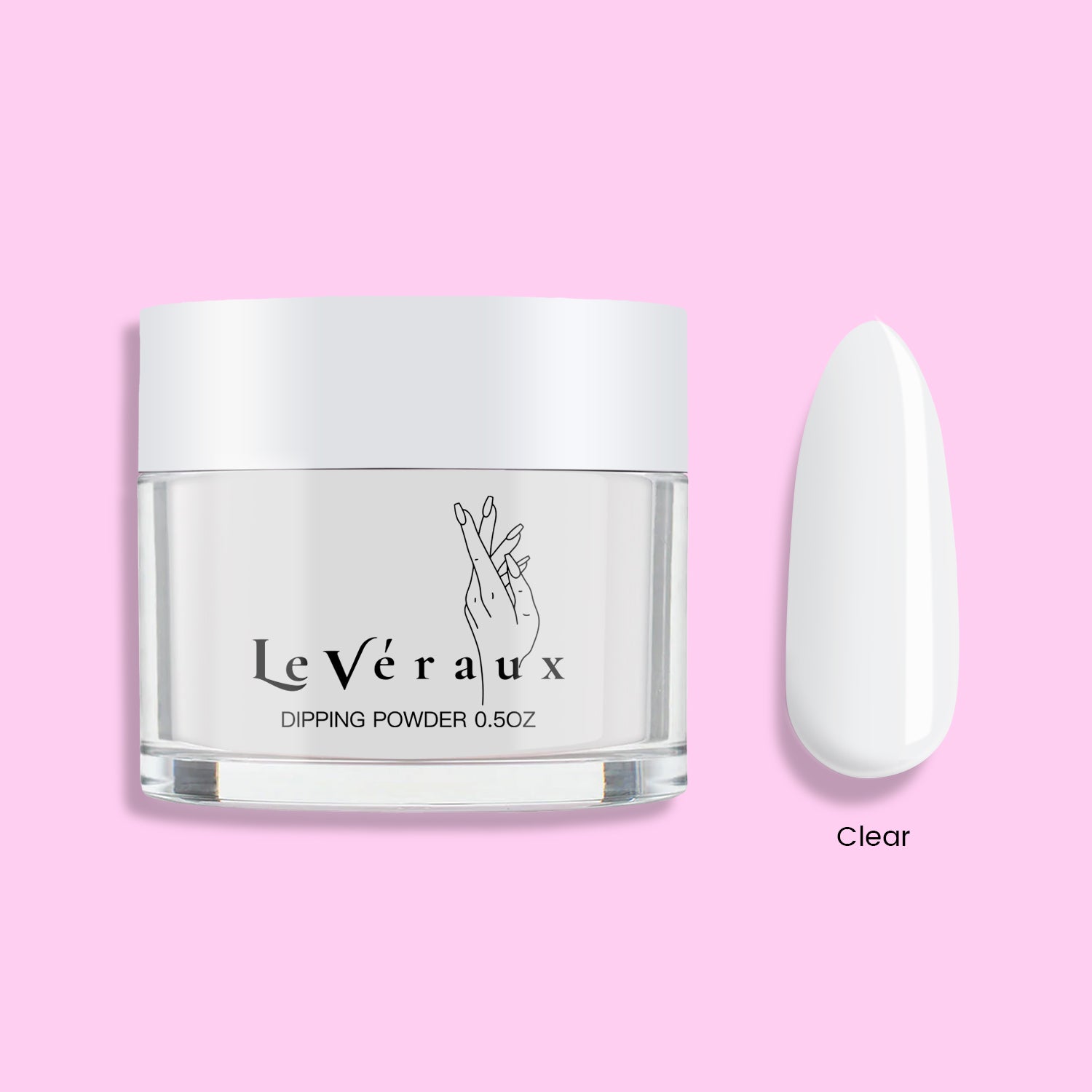Clear dip powder used to build strength and smooth dip powder nails