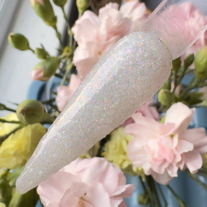 Opaline - Iridescent White Glitter Nail Dip Powder