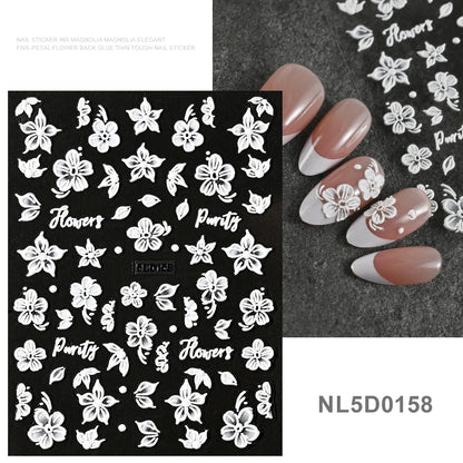 5d embossed nail sticker