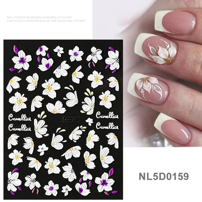 5d embossed nail sticker