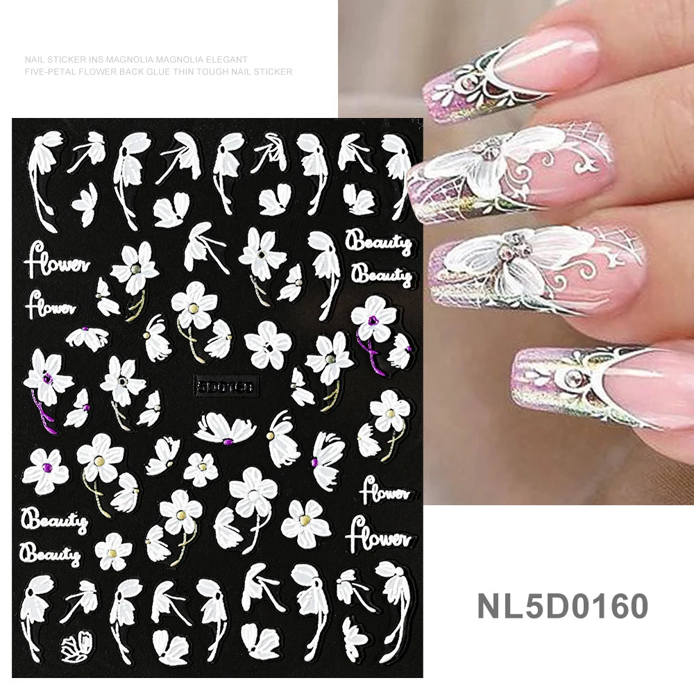 5d embossed nail sticker