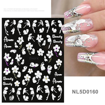 5d embossed nail sticker