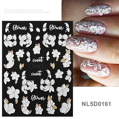 5d embossed nail sticker