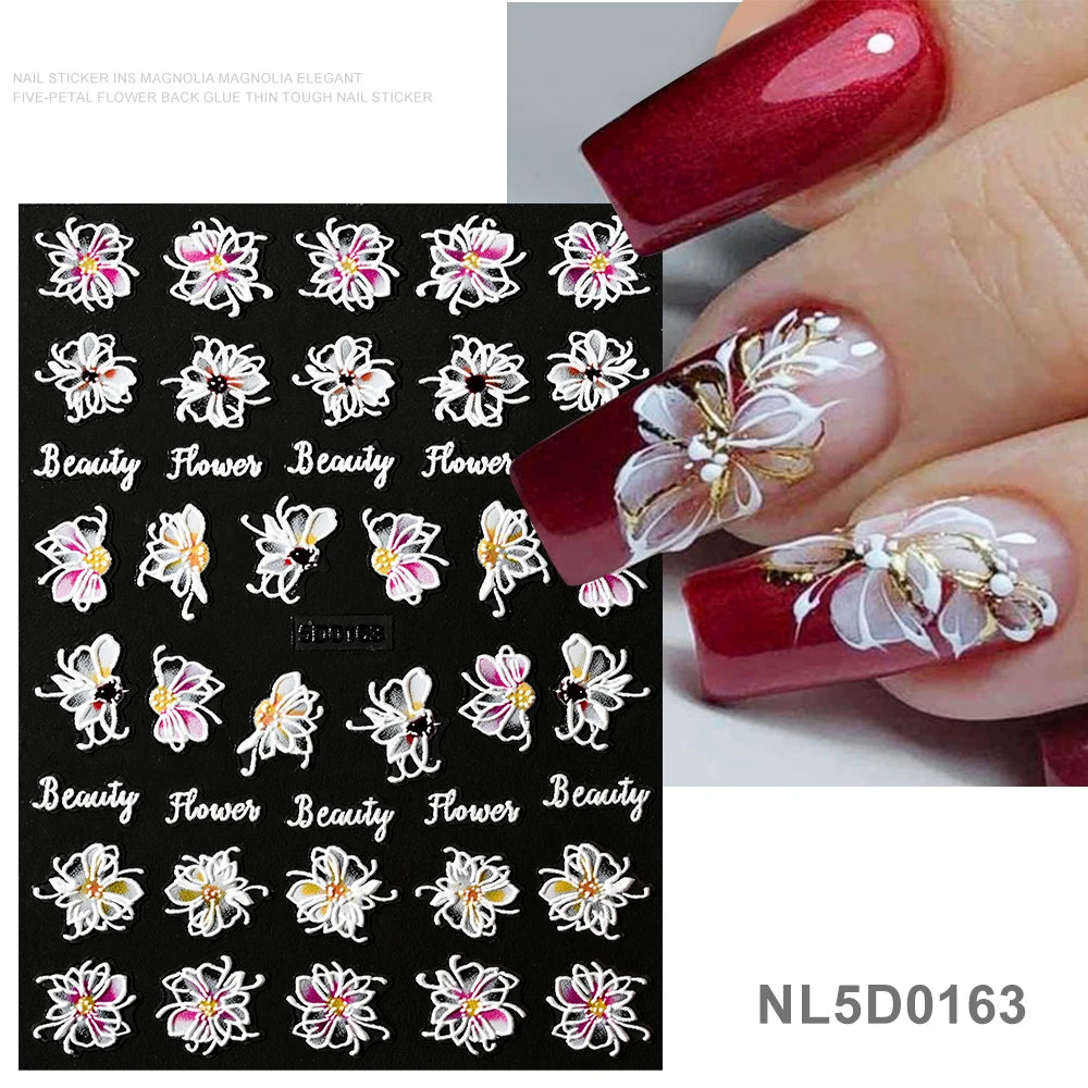 5d embossed nail sticker