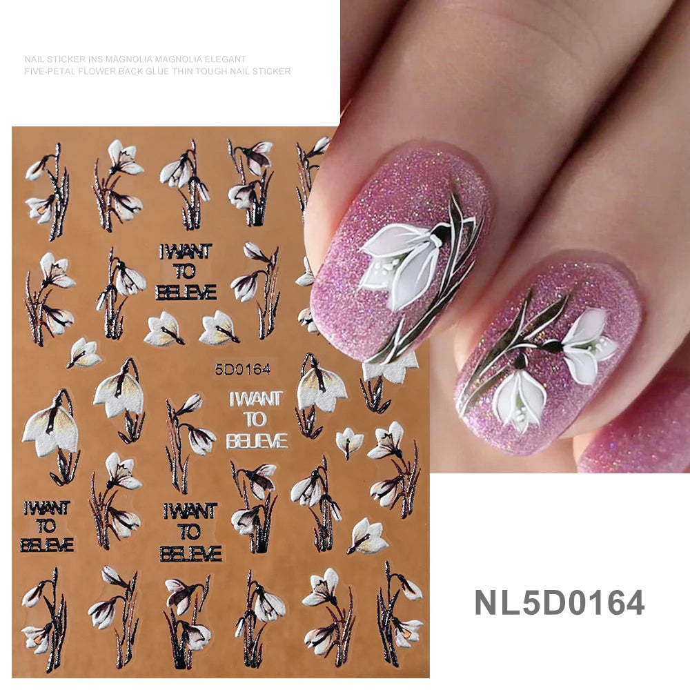 5d embossed nail sticker