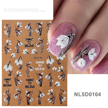 5d embossed nail sticker