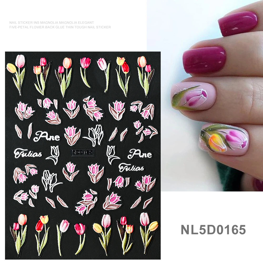 5d embossed nail sticker
