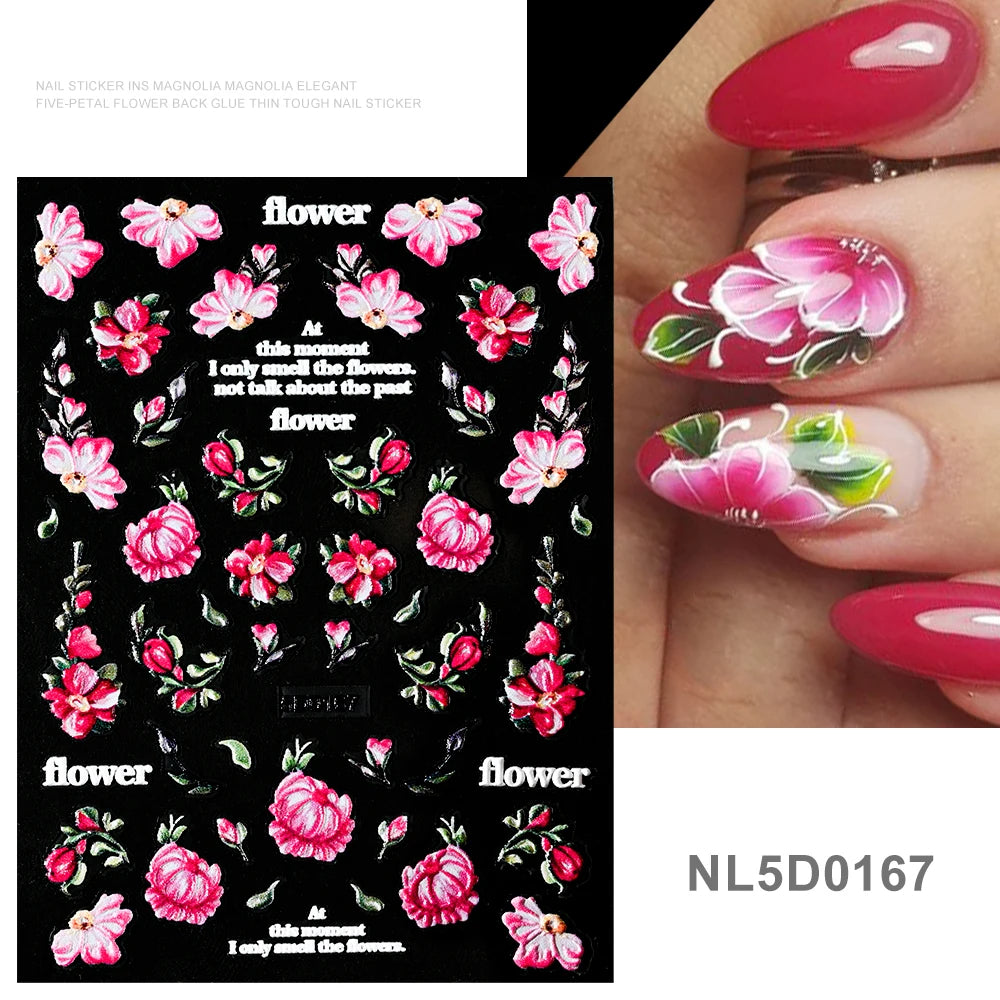 5d embossed nail sticker
