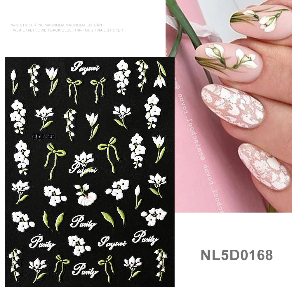 5d embossed nail sticker