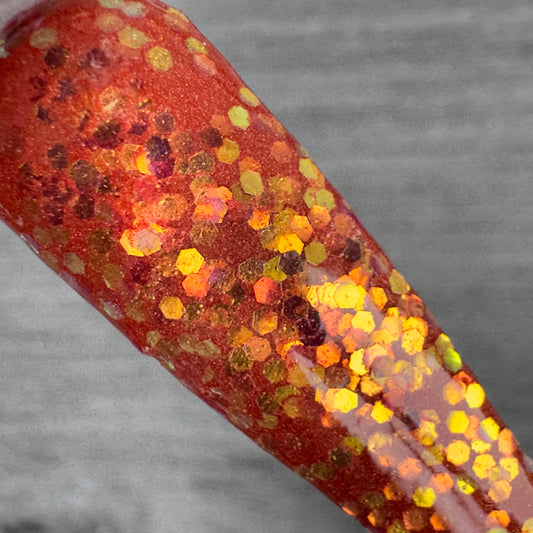 Burning Embers Dip Powder – Red Orange Glitter Nail Dip Powdering Embers