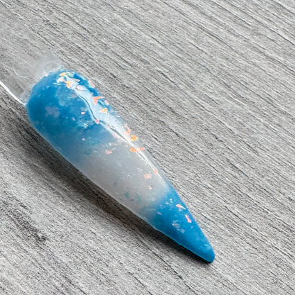 Sky Blue to White - Thermal Dip Powder