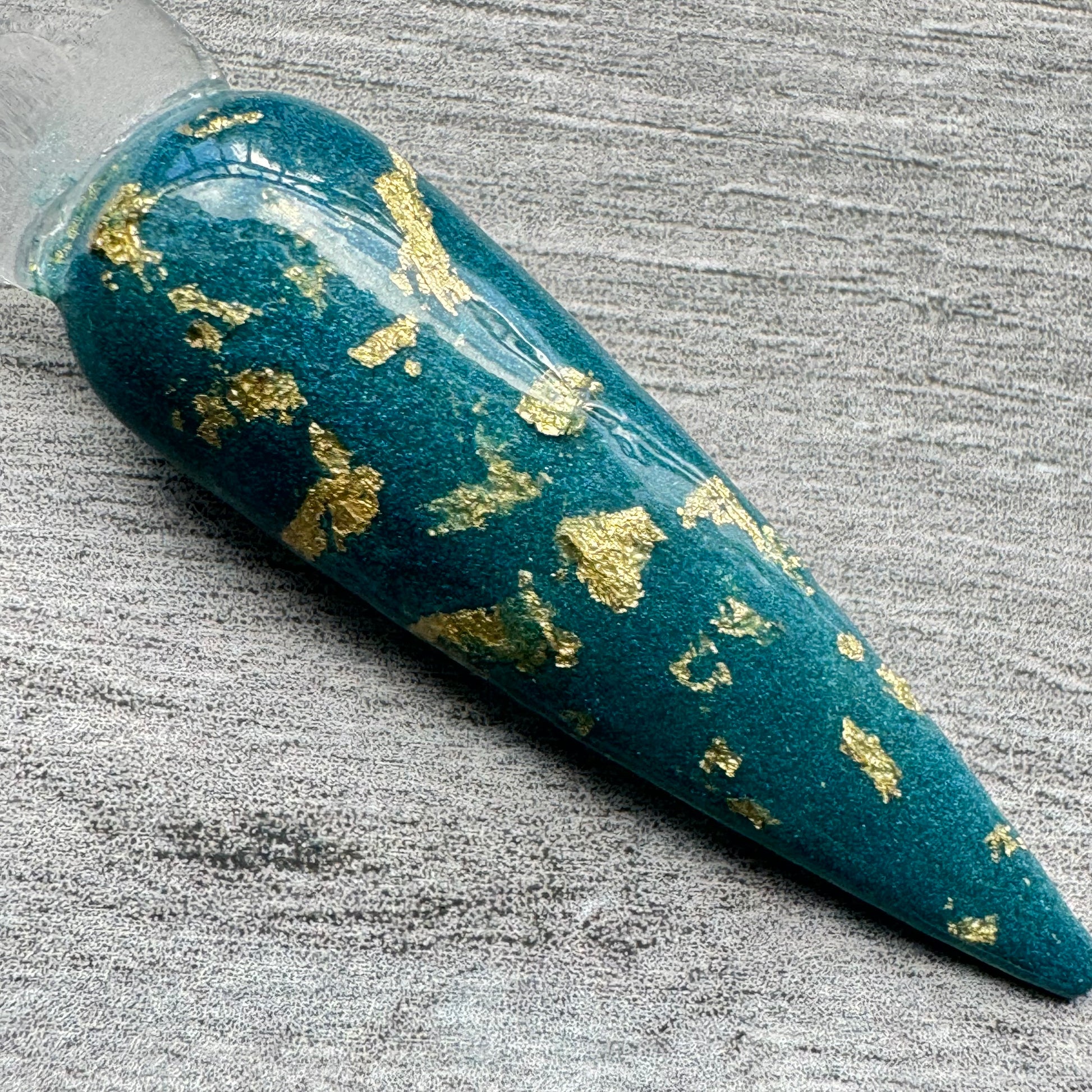 Frozen Skies Icy Blue Gold Flakes Dip Powder