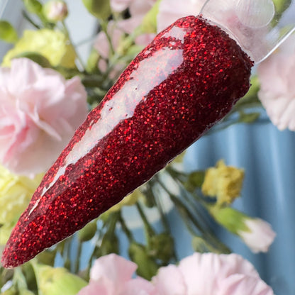Ruby Noir – Deep Red Glitter Nail Dip Powder