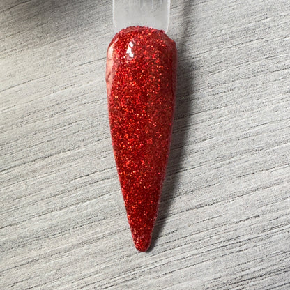 Crimson Kiss – Red Glitter Nail Dip Powder