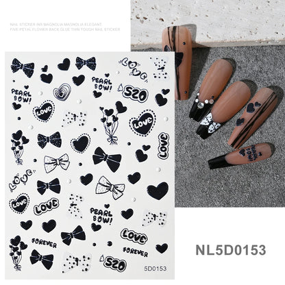 5d embossed nail sticker