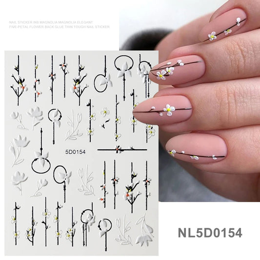 5d embossed nail sticker