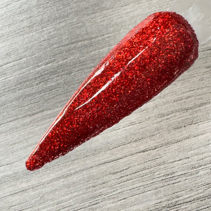 Crimson Kiss – Red Glitter Nail Dip Powder