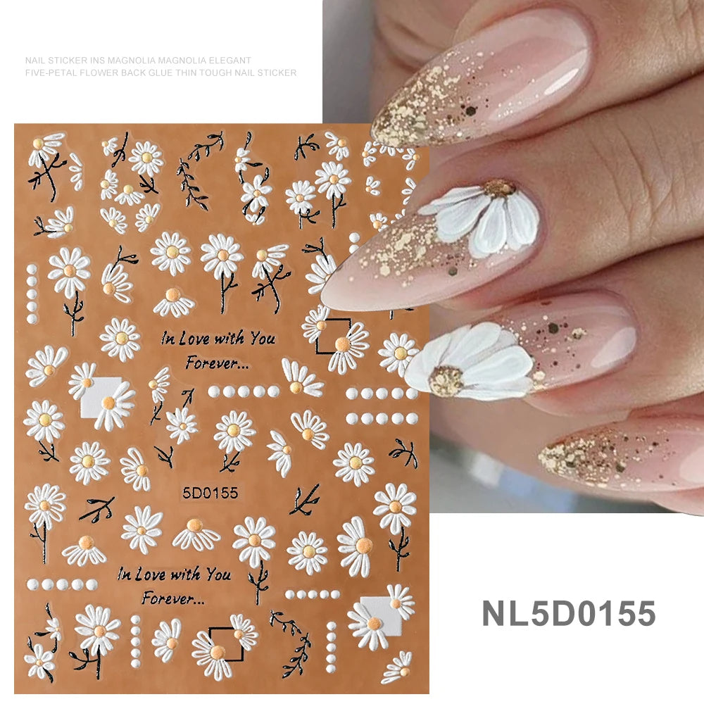 5d embossed nail sticker
