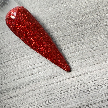 Crimson Kiss – Red Glitter Nail Dip Powder