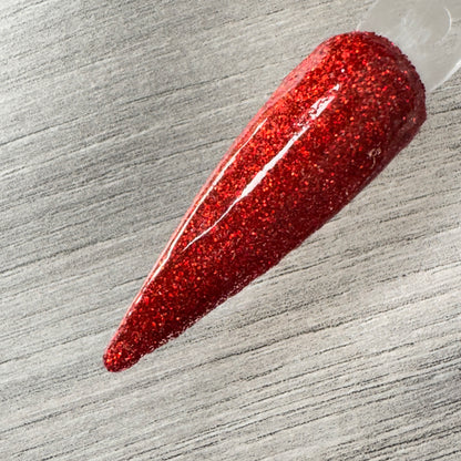 Crimson Kiss – Red Glitter Nail Dip Powder