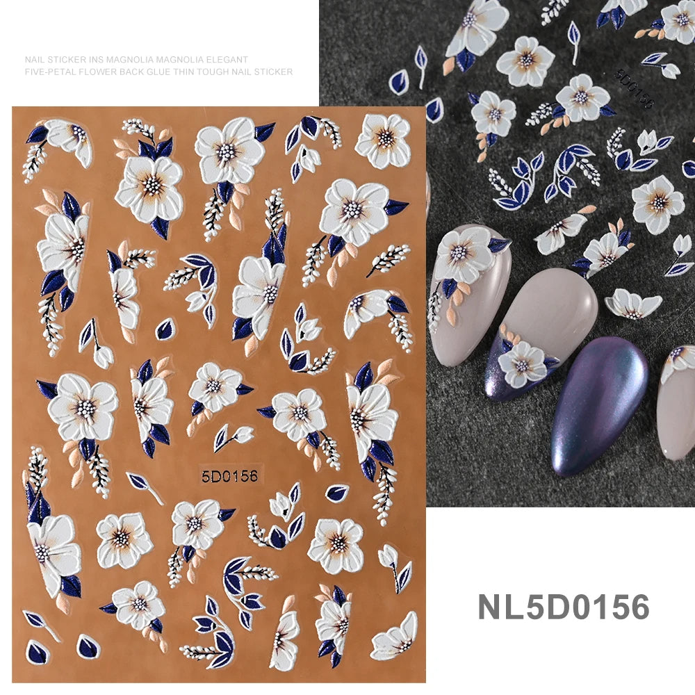 5d embossed nail sticker