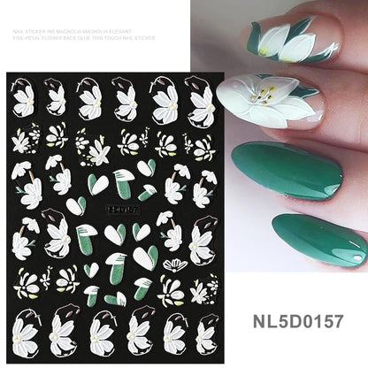 5d embossed nail sticker