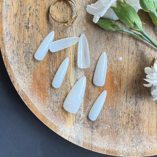 Pre-Shaped Stiletto Soft Gel Nail Tips - Natural