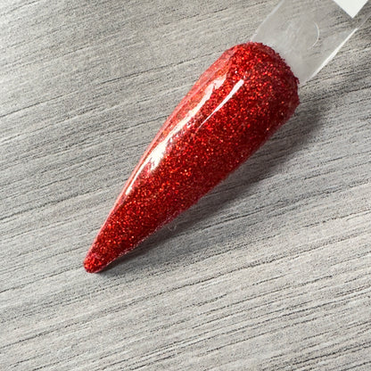 Crimson Kiss – Red Glitter Nail Dip Powder