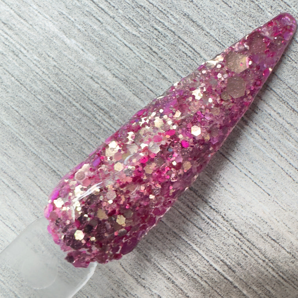Midnight Rose - Pink Glitter Dip Powder