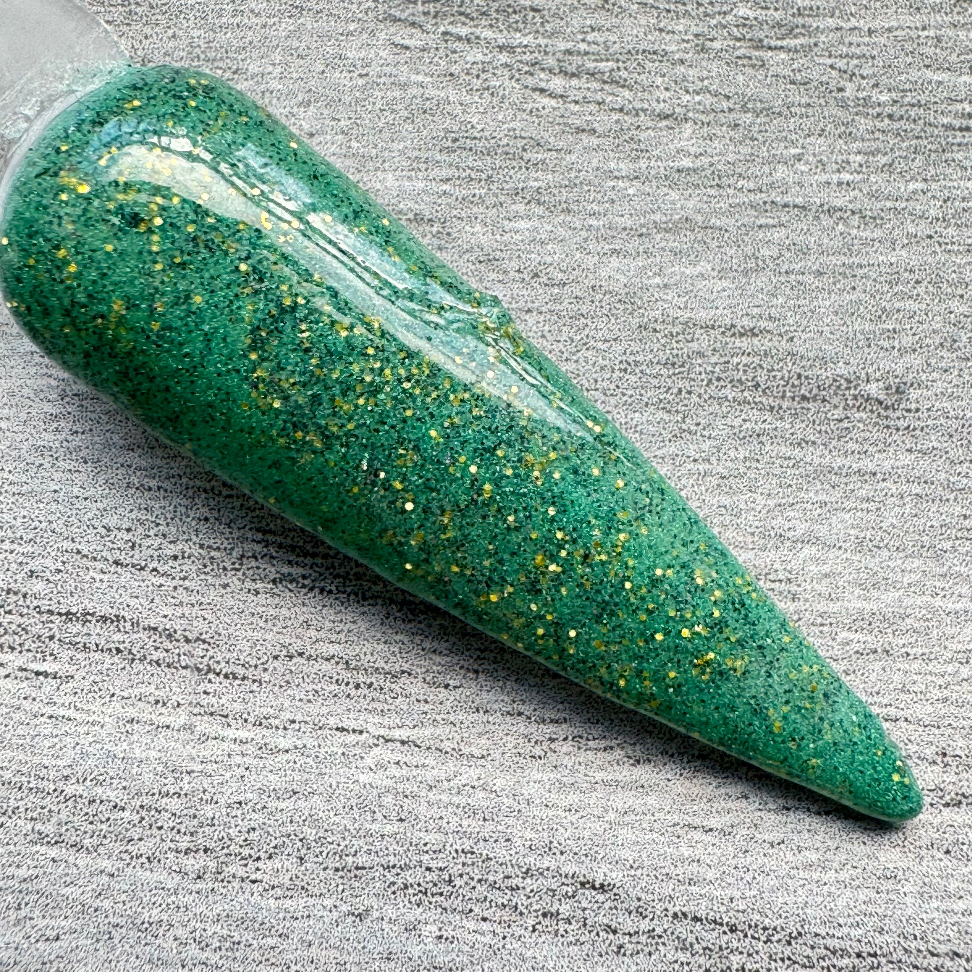 Enchanted Woods Forest Green Gold Glitter Dip Powder