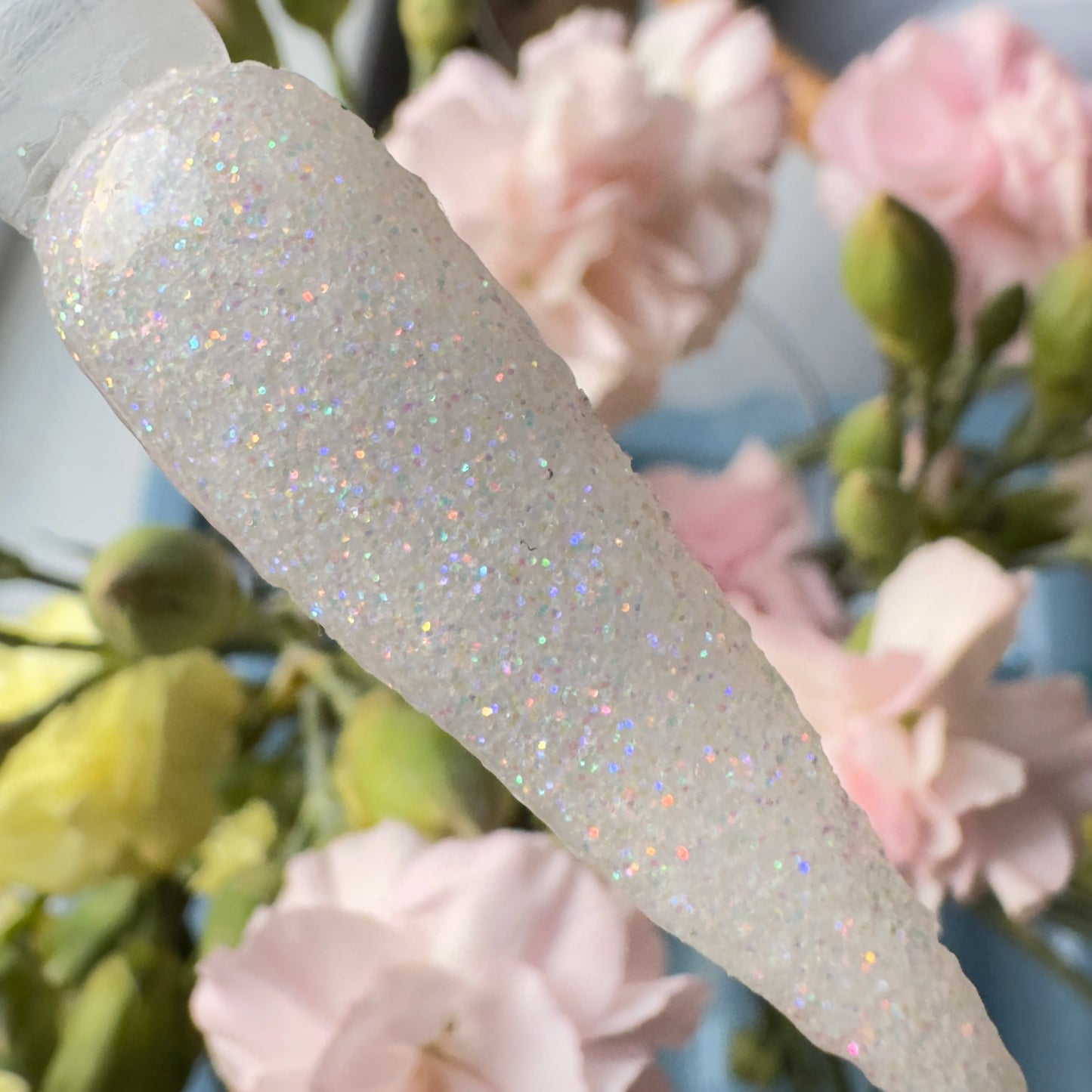 Opaline - Iridescent White Glitter Nail Dip Powder