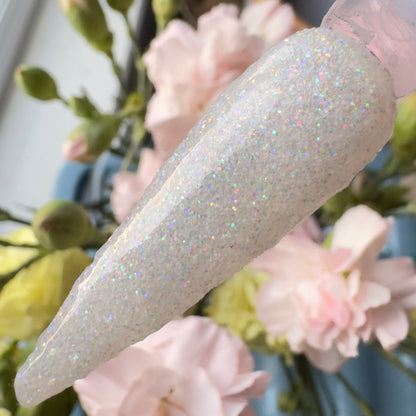Opaline - Iridescent White Glitter Nail Dip Powder