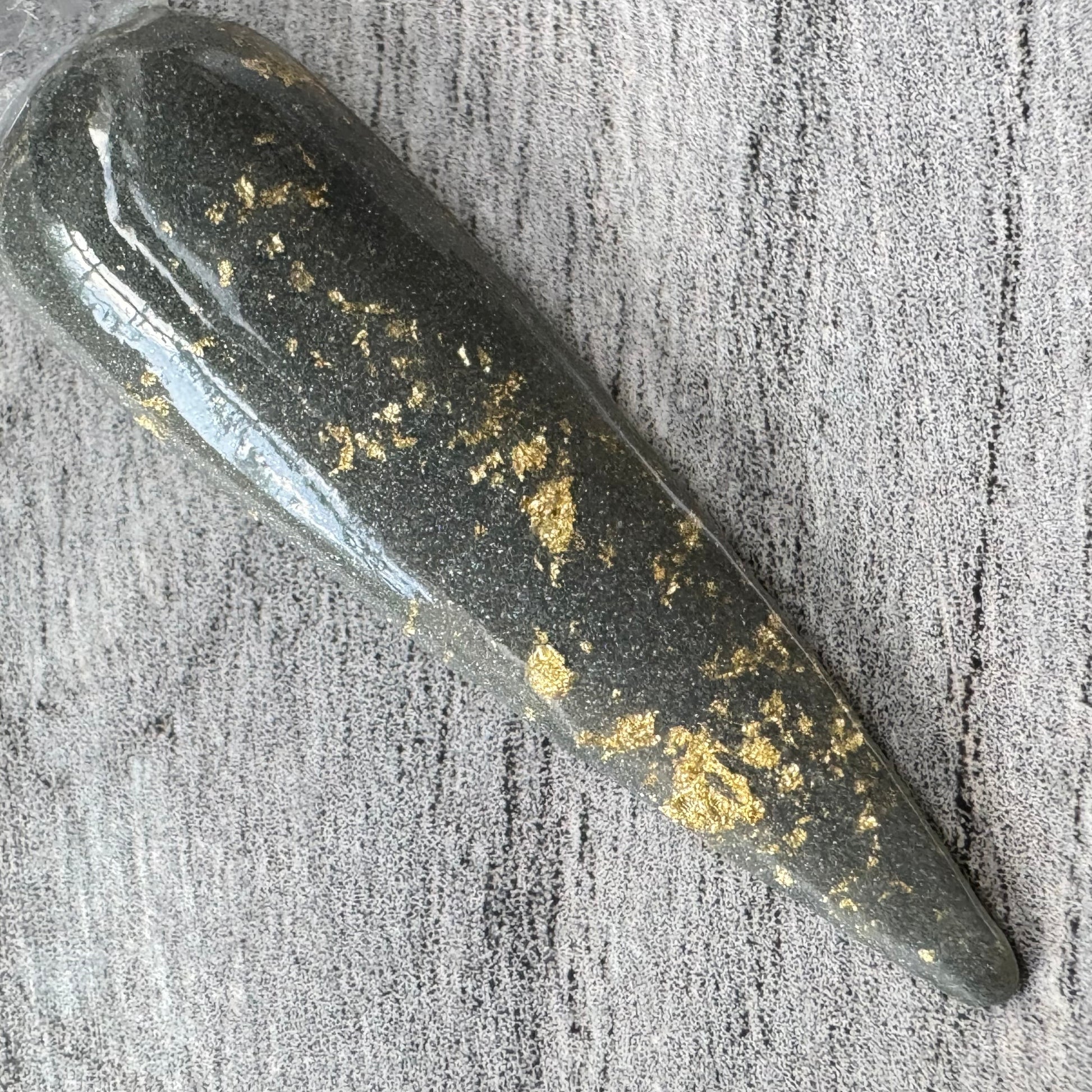 Autumn Twilight Grey Gold Flakes Dip Powder