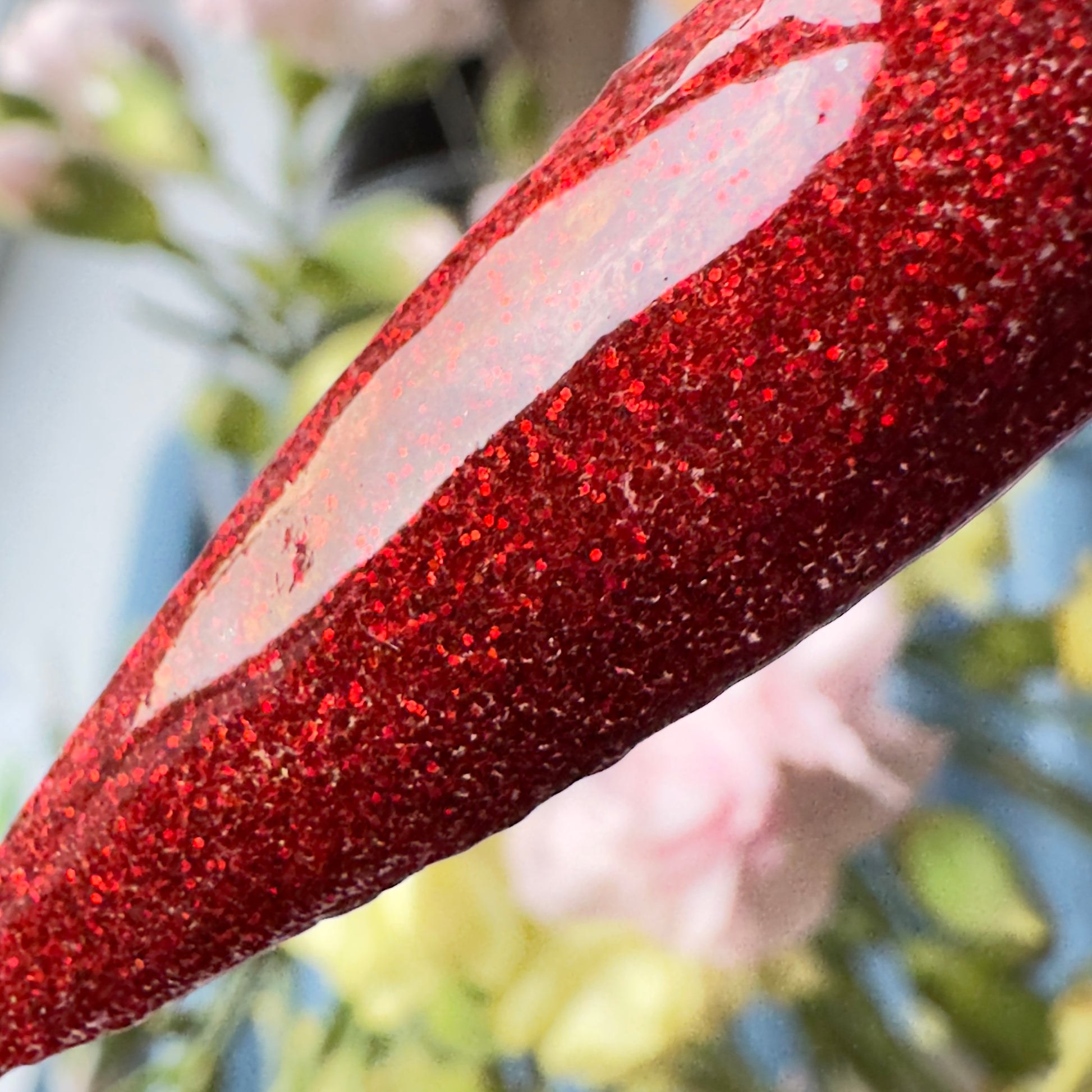 Crimson Kiss – Red Glitter Nail Dip Powder