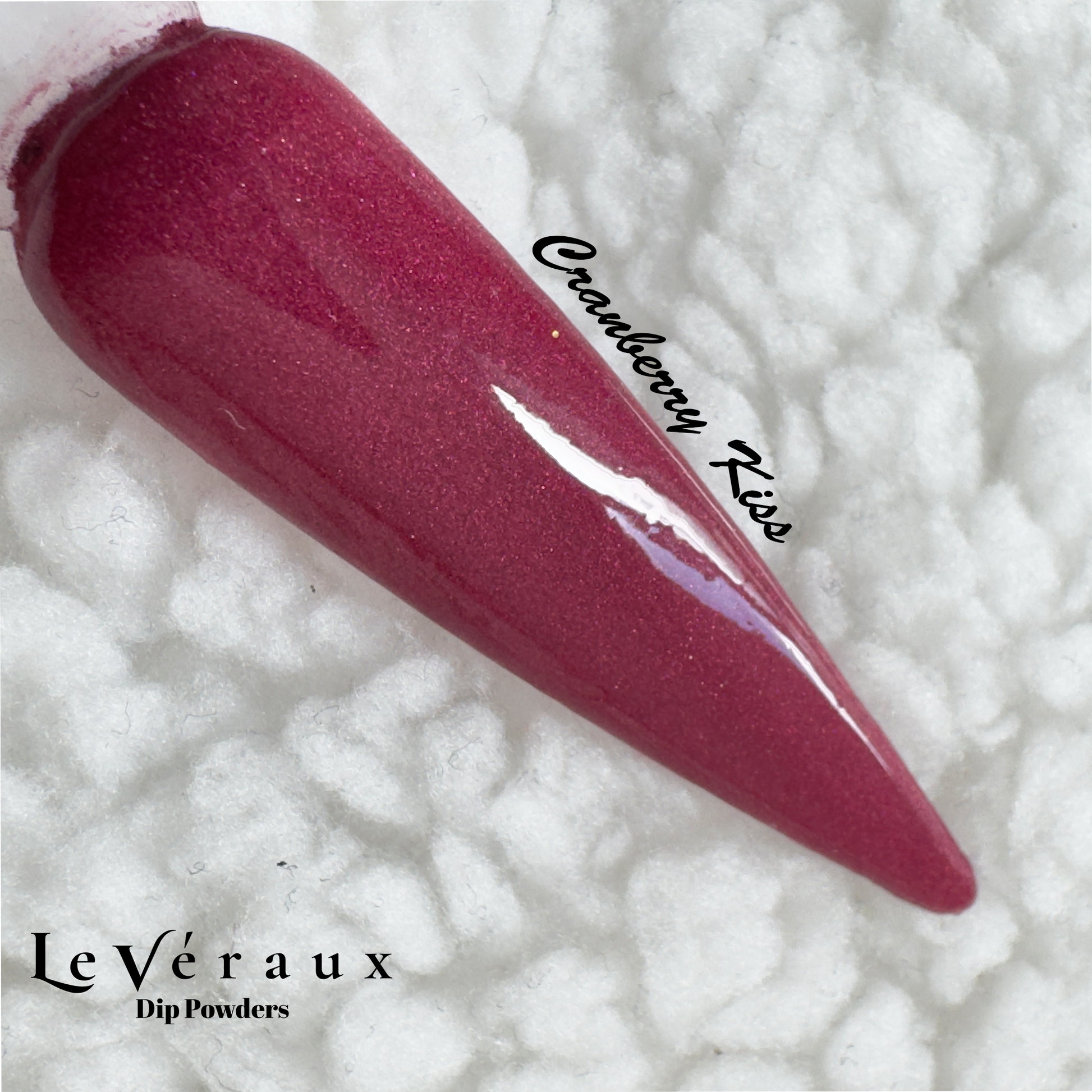 Cranberry Kiss Dip Powder – Deep Red Shimmer Nail Colour