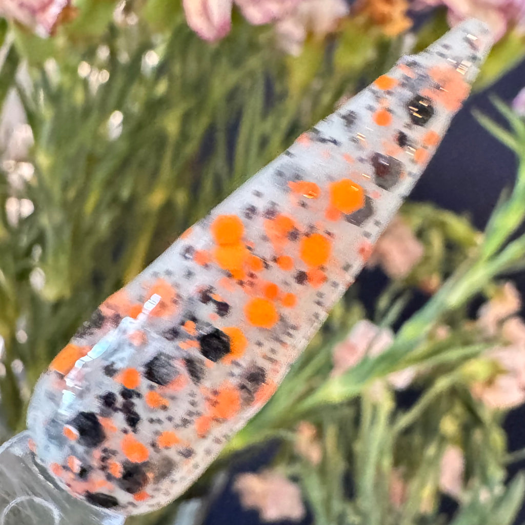 Inferno Dots - Orange & Black Glitter Dip Powder