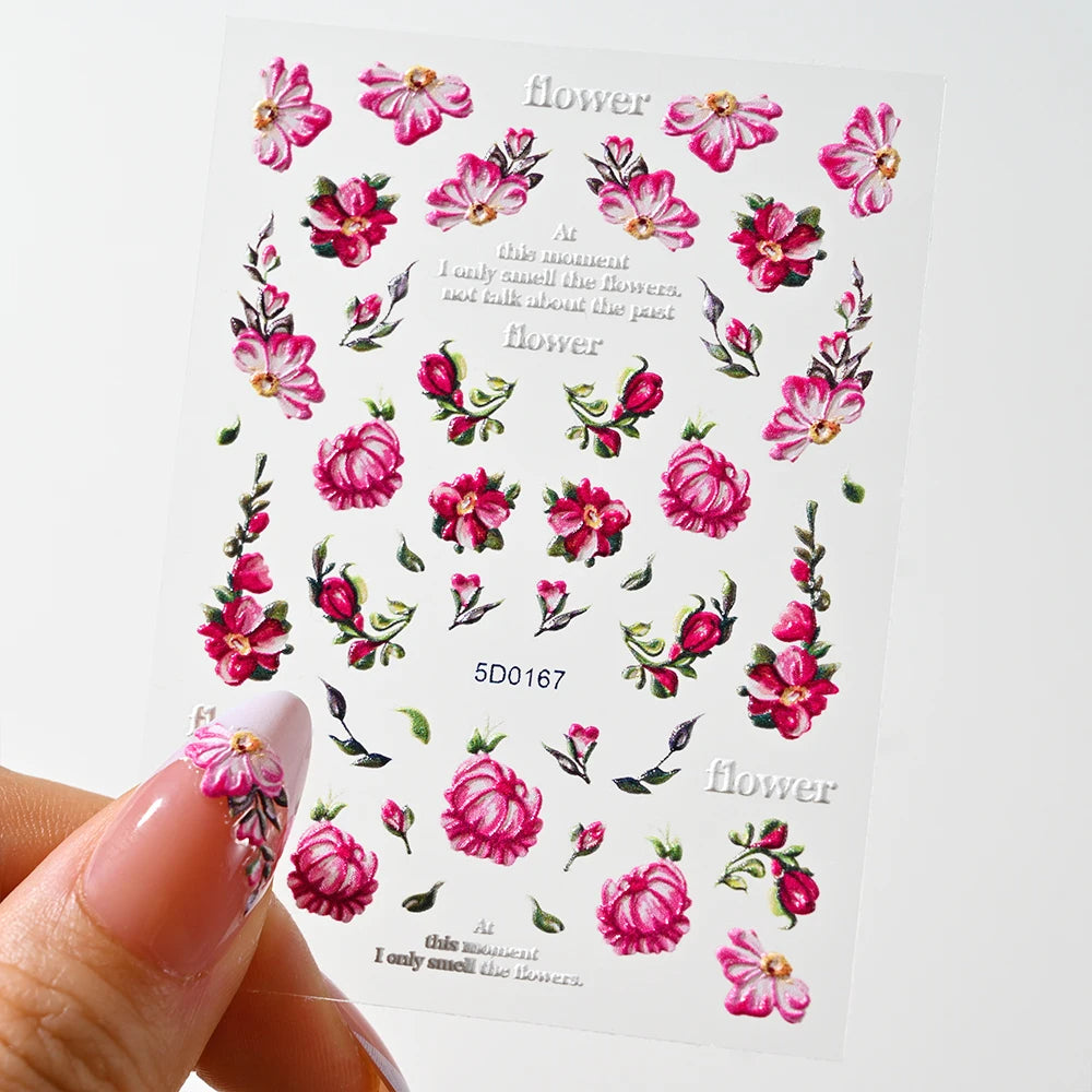 5d embossed nail sticker