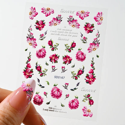 5d embossed nail sticker