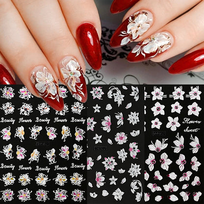5d embossed nail sticker