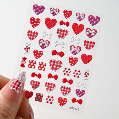 5d embossed nail sticker