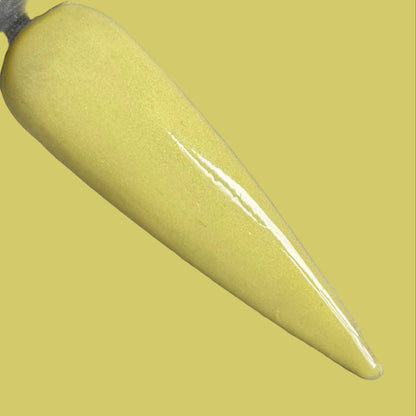 Butter yellow pastel dip powder nails