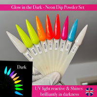 Glow in the Dark Dip Powder: Neon Summer Nail Set