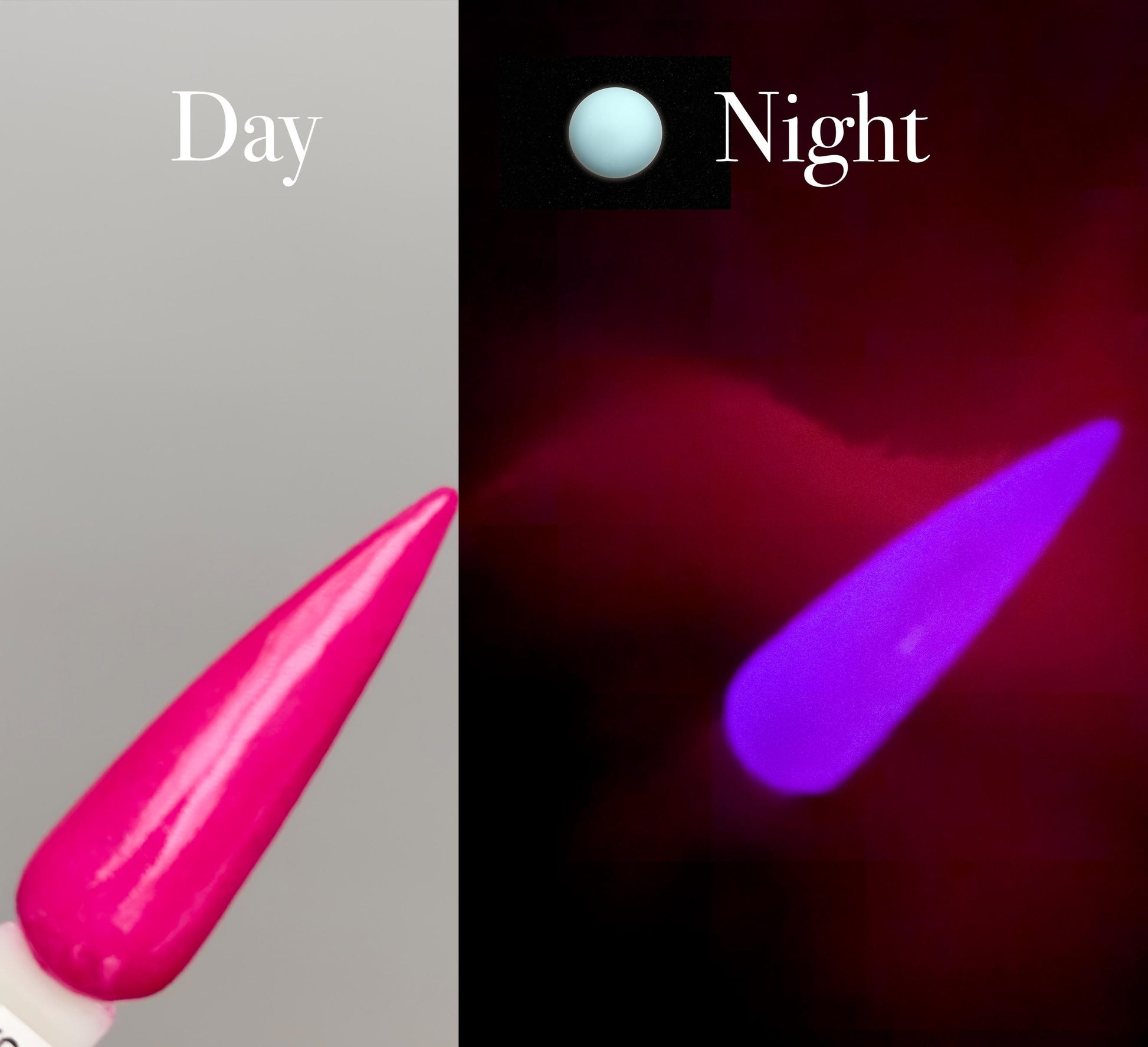 Neon Pink Glow in the Dark Dip Powder: Handmade Acrylic Alternative