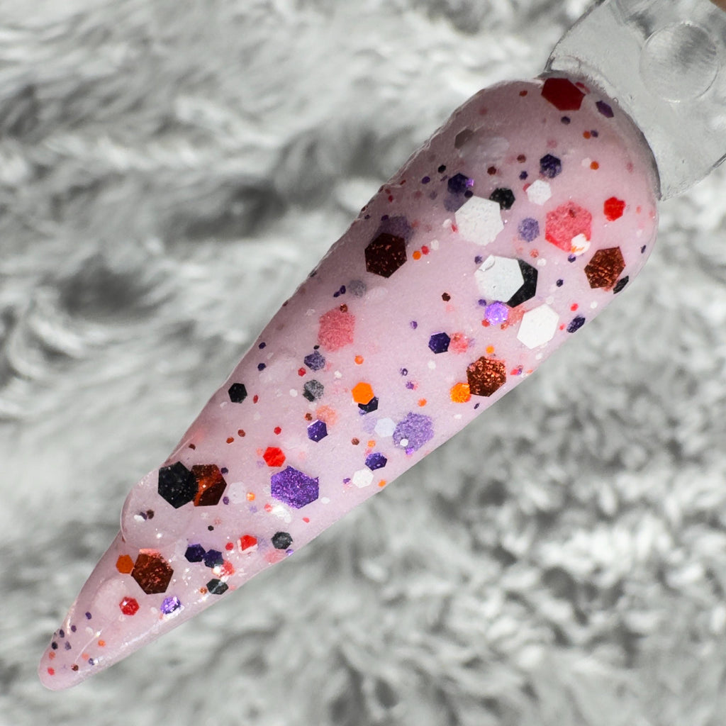 Witch’s Confetti Dip Powder | Glow in the Dark | Halloween Nail Dip Powder | Thermal Color Changing Pink Glitter | DIY Manicure Nail Art