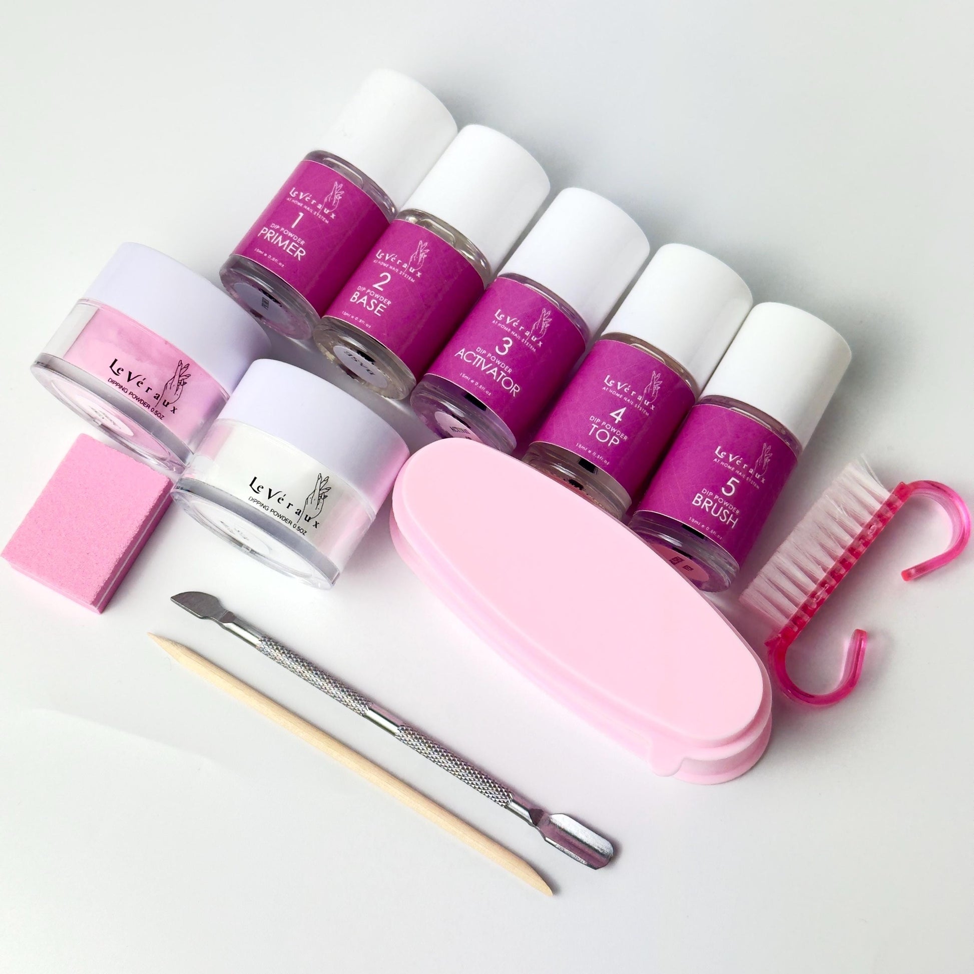 Dip Powder Nail Kit: French Manicure Colors, Hema-Free, Beginner-Friendly