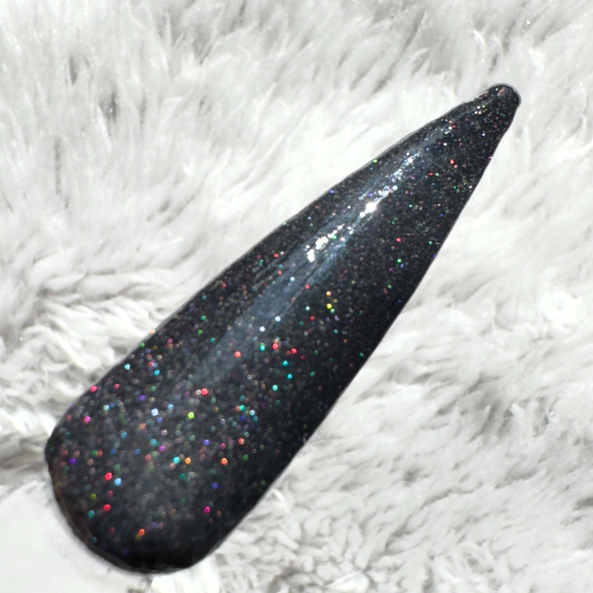 Witch’s Cloak - Black Shimmer Dip Powder: Halloween Nail Art