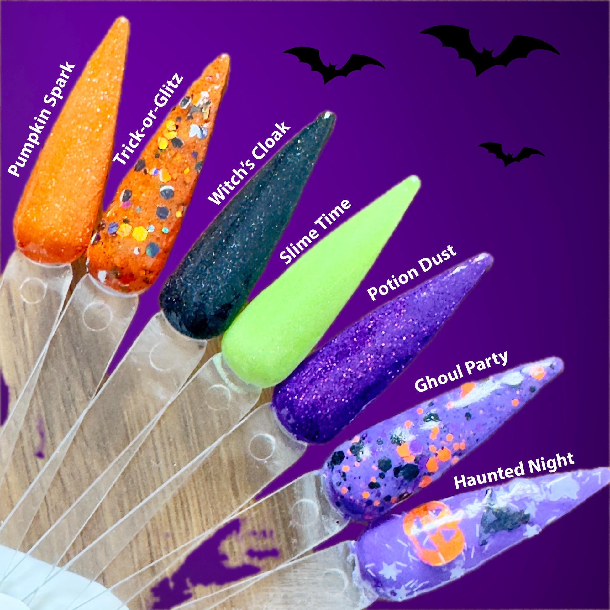 Witch’s Cloak - Black Shimmer Dip Powder: Halloween Nail Art
