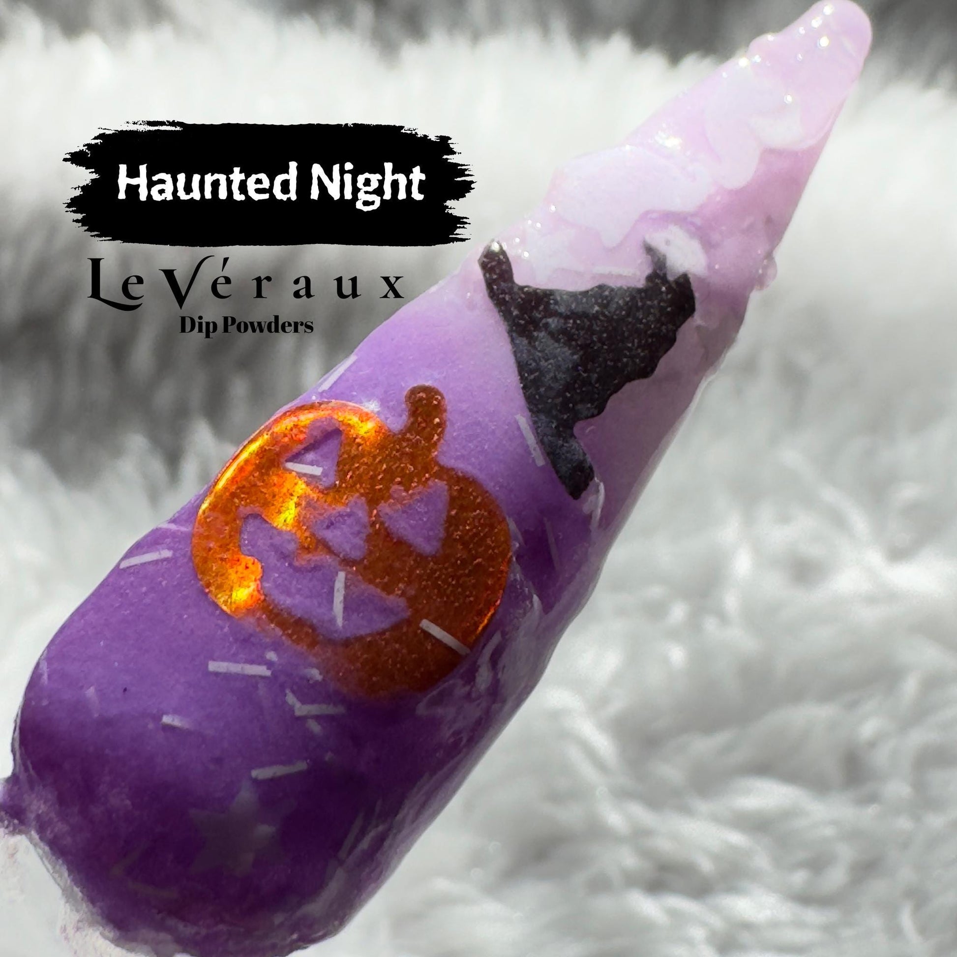Haunted Night Thermal Dip Powder: Color Changing Purple to White, Glow in the Dark